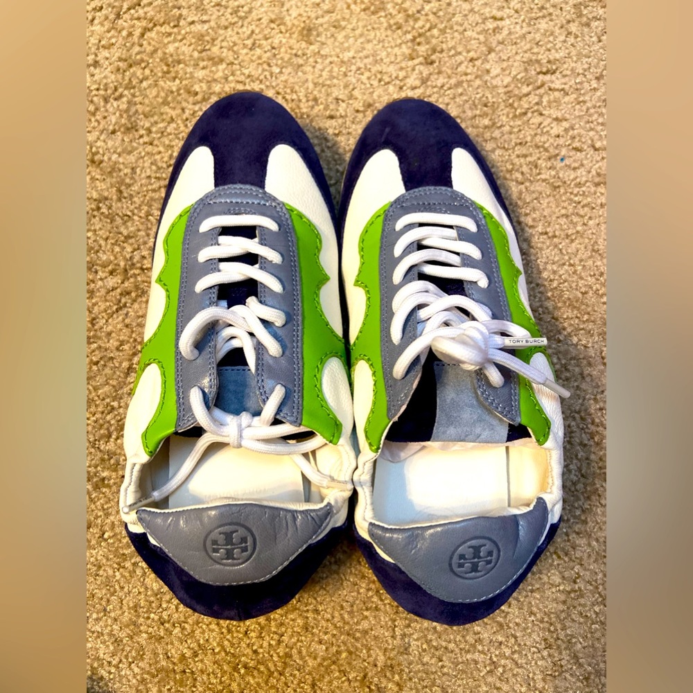 SHOE SALE!!! Tory Burch Leather & Suede Casual Sneakers